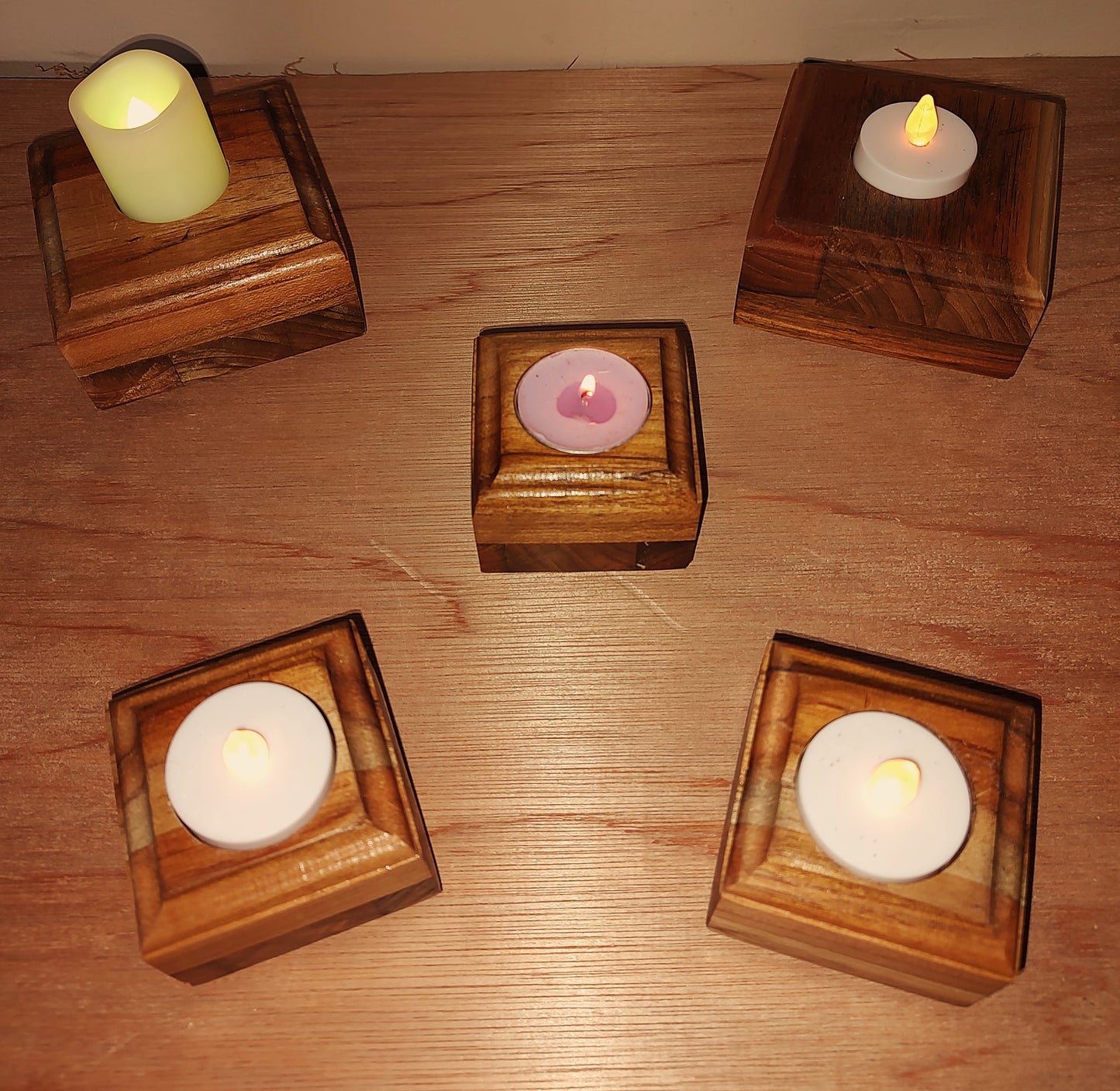 Custom Wooden Hand Made Candle Holders