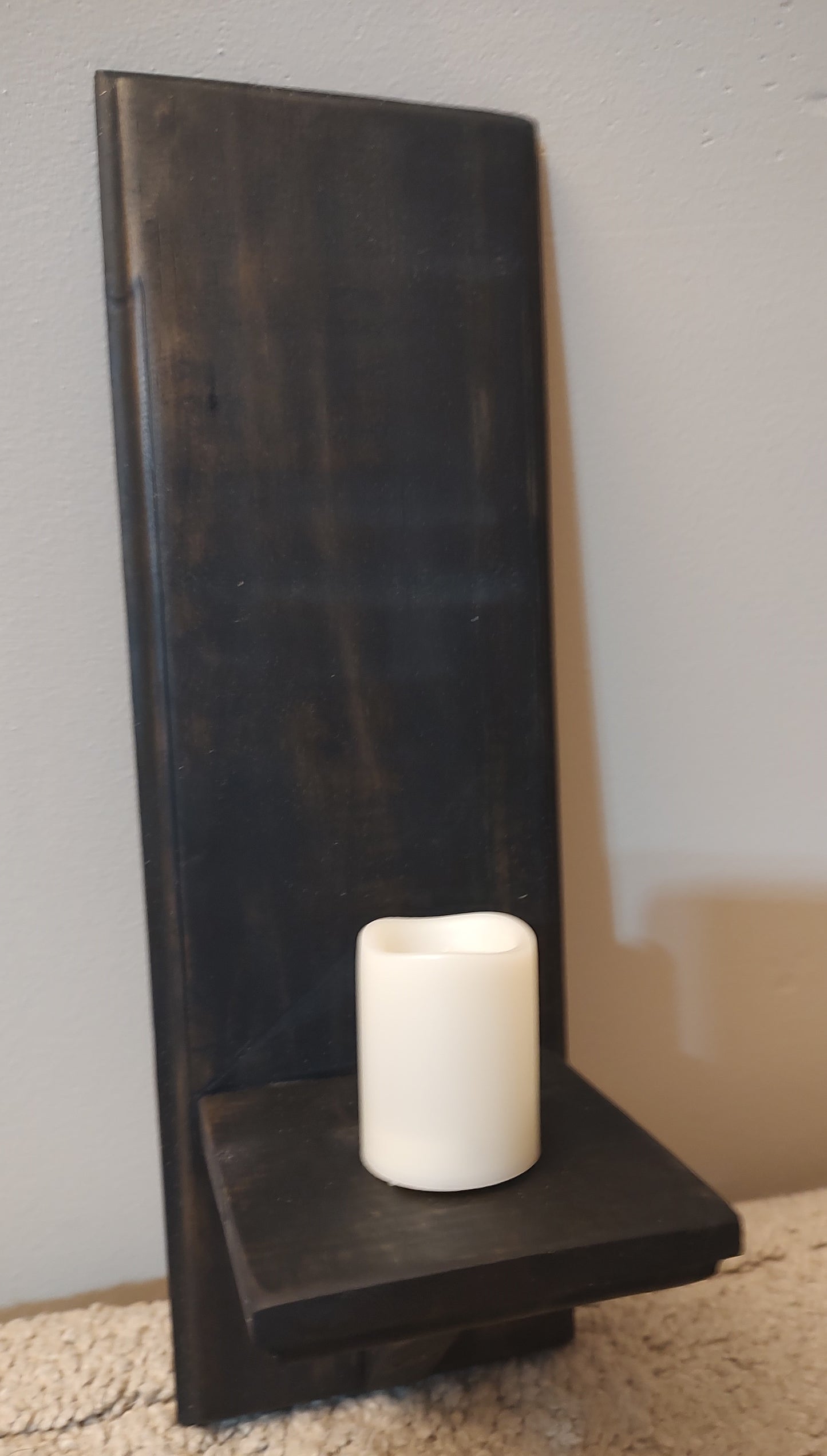 Black Stain Wall Candle Holder (Pair)