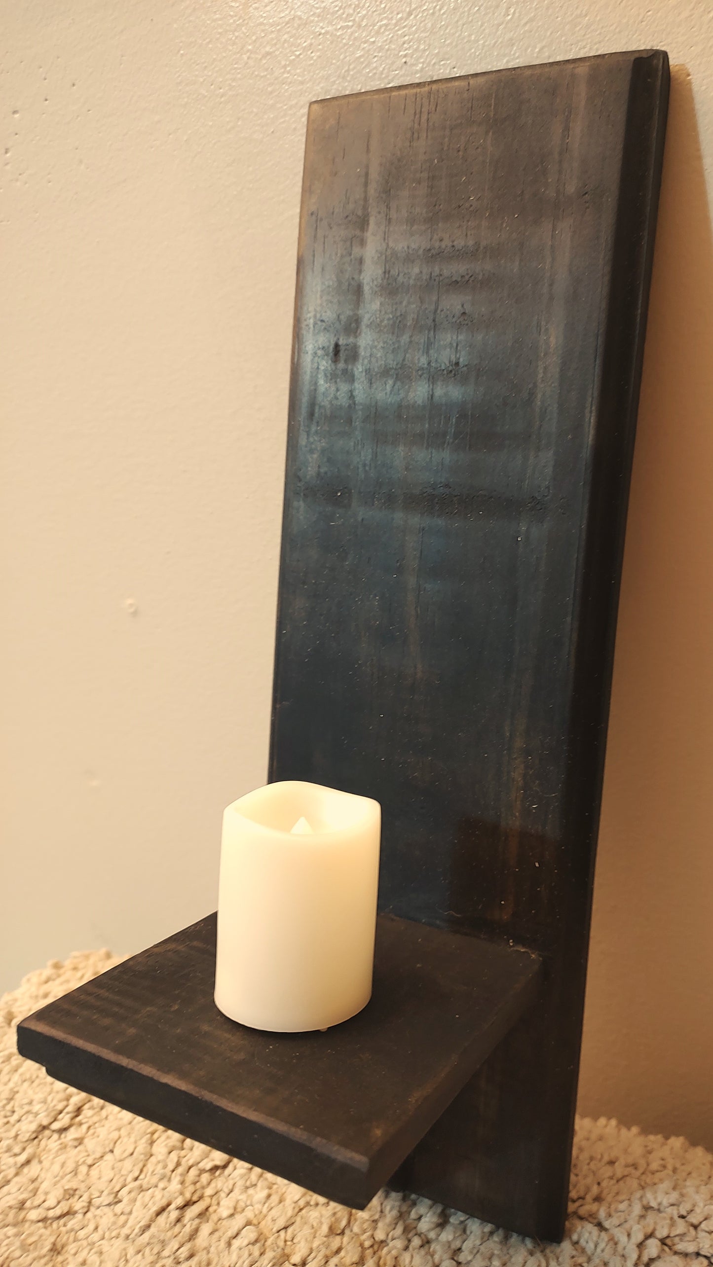 Black Stain Wall Candle Holder (Pair)