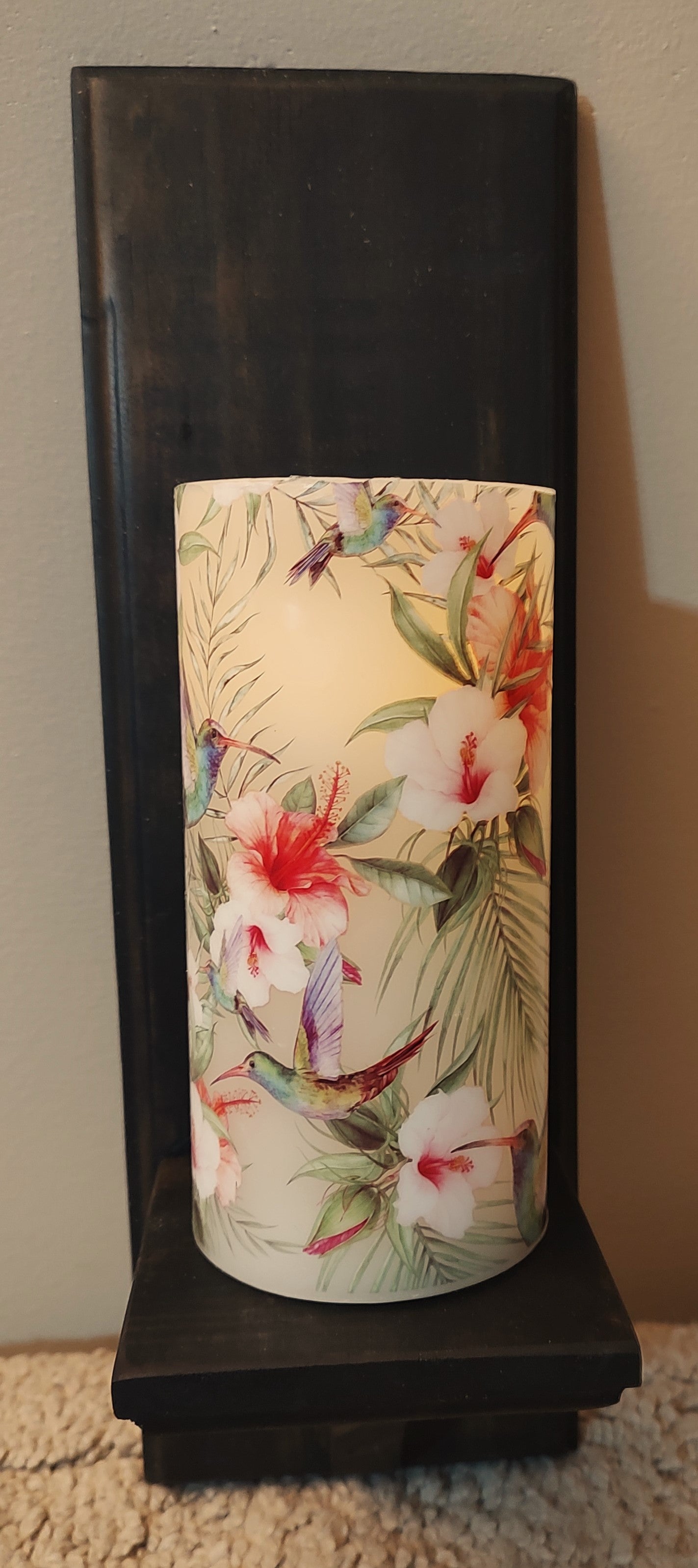 Black Stain Wall Candle Holder (Pair)