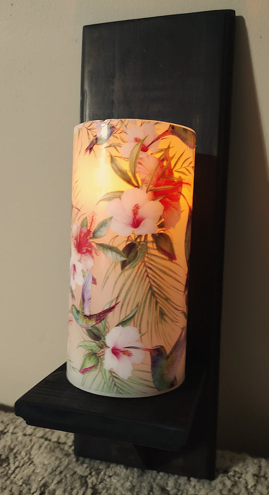 Black Stain Wall Candle Holder (Pair)