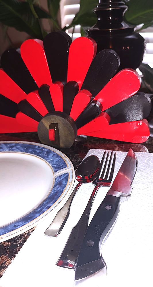 Turkey Red and Black Table Display