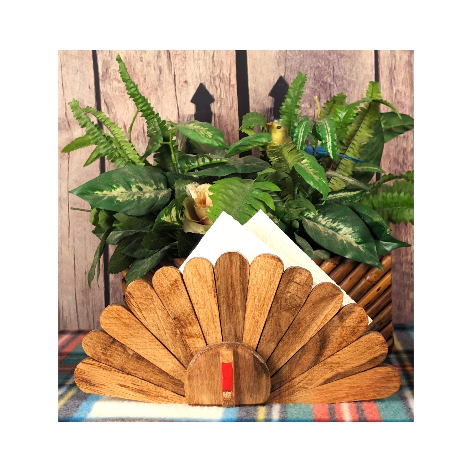 Wooden Turkey Napkin Holder  
